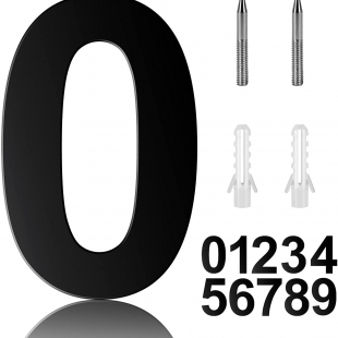8 Inch Floating House Numbers, 304 Stainless Steel Modern House Numbers for Outside Black Home Address Number Easy to Install